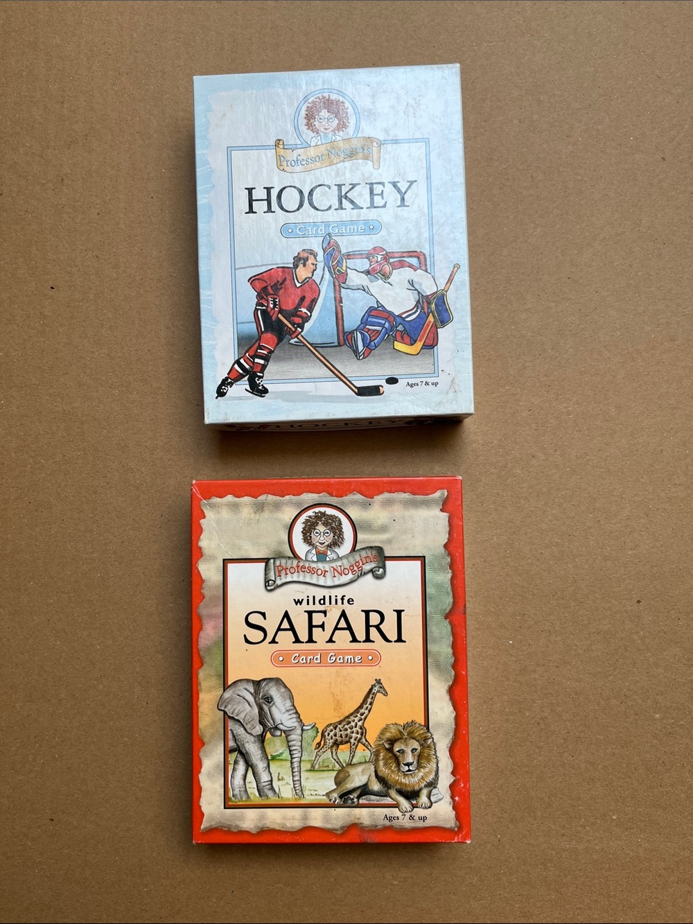 Professor Noggin's Lot of Educational Trivia Card Games Hockey & Wildlife Safari